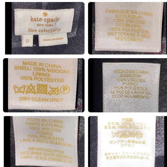Kate Spade New York Top  Tan/ Black Women’s  Size 2 ( A 18 ) - Picture 17 of 17